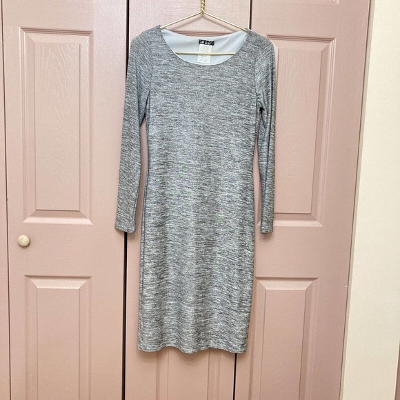 Oh la la! by Michael Phillips Ltee, Women's Pencil Dress, long sleeve, Sz PT/XS - Picture 1 of 6